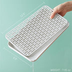 2Packs Serving Tray & Dish Rack & Flat Drain Board, Multi-Use Tray for Serving, Fruit Drain, Cup Drain, Vegetable Drain, White & Grey, Perfect for Coffee, Kitchen, (6.69W x 12.2L)