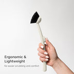 Earth & Mango Magnetic Dish Brush & Scraper, Snaps to Sink, Non-Scratch, Dishwasher Safe, Dish Scrubber – Warm Sand Beige