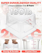 12 Quarts Sous Vide Container: 6 PCS Commercial Food Storage Containers with Lids - Clear Food Container with Scales Handles for Home Restaurant Kitchen Storage Pizza Bread, Red N1