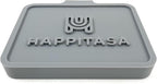 Happitasa Silicone Soap Dish Tray and Sponge Holder with Drain Chute, Pack of 2 | Bathroom and Kitchen Sink Organizer Caddy (Grey, 5.2"x4", 7.2 Ounces)