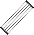 Ahyuan Roll up Dish Drying Rack Over The Sink Kitchen Roll up Sink Drying Rack Portable Dish Drainer Foldable Dish Drying Rack (Black, 17.8''X3.7'')