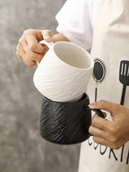 Ceramic Rock-Textured Coffee Mugs Gift Set, 17 oz Mug Set of 6, Large Capacity Coffee Cup Set Tea Cup tazas para café Big Stoneware Mug for Latte, Hot Chocolate, Cocoa, Cappuccino