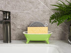 6.5" Ceramic Mini Decorative Clawfoot Bathtub Bar Soap Dish, Kitchen Sponge Holder and Shower Tray for Bathroom, 1 Pack(Lime)