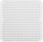 MicoYang Silicone Dish Drying Mat for Multiple Usage,Easy clean,Eco-friendly,Heat-resistant Silicone Mat for Kitchen Counter or Sink,Refrigerator or Drawer liner White M 12 inches x 12 inches