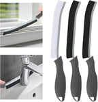TQRR 3Pcs Hard Bristle Crevice Cleaning Brush, Scrub Brush, Kitchen Sink Cleaning Brush, Grout Brush, Corner Brush Cleaning Tools for Toilet, Bathroom, Gap, Home, Household, Window (3, Grey)