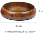 wooden bowls for food | Set of 3 individual acacia wood bowls 8 x 2 inches (25 oz) | Enjoy your salad, pasta, rice, acai, smoothie, soup, fruits, snacks