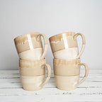Bosmarlin Ceramic Coffee Mug Set of 4, 17 Oz, 5 Colors to Choose, Tea Cups, Dishwasher and Microwave Safe, Reactive Glaze (Brown Grey)