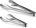 2 Pack Polished Stainless Steel Serving Tongs 9 and 12 Inch Metal Food Silver Tong for Buffet Salad BBQ Grilling Heavy Duty Kitchen Utensils for Cooking Catering Wedding Party