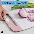 GORILLA GRIP BPA-Free Reversible Kitchen Cutting Board Set of 3, US Designed, Nonporous, Juice Grooves Catch Liquid, Slip Resistant Border, Dishwasher Safe, Durable Large Food Chopping Boards, Pink