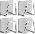 Adhesive Sponge Holder for Kitchen Sink, SUS304 Stainless Steel Scrubber Hanger Sink Caddy Accessories Storage Drain Rack Stand for Scratch Scrub Dishcloth Dishrag Steel Wool Strainer Stopper