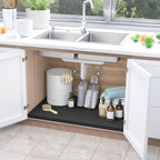 SIKADEER 31" x 22" Under Sink Mat Waterproof, Silicone Mat Kitchen Drawer Shelf and Cabinet Liner, Sink Protector for Kitchen Organizers and Storage, Boot Tray Pet Food Mats