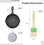 OMISTAR 20 Pack 4 inch Cast Iron Skillet, Mini Nonstick Frying Pan with Oil Brush and Sponge, Single Serve Egg Pan Long Handle Omelet Pan, Grill Safe
