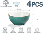 ONEMORE 16 oz Cereal Bowls Set of 4 Soup Bowls Ceramic for Kitchen - Dishwasher and Microwave Safe - Colorful Bowl Set for Oatmeal Salad Pasta Fruits, 5.5 inch, Assorted Colors