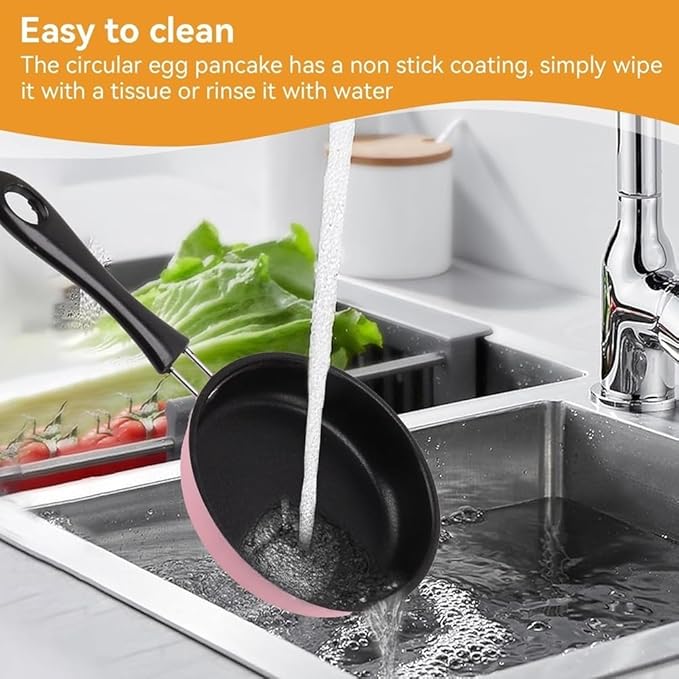 Nonstick Frying Pan 4.9 Inch(12.5cm) Round Egg Pan One Egg Fry Pan Egg Pancake Maker Omelet Mini Dishwasher Safe Cookware Small Egg Skillet, PFOA Free, Portable Pan for Stove Gas Induction Hob