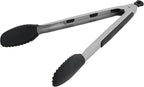 Farberware Silicone-Tipped Locking Kitchen Tongs – Heat Resistant, Nonstick Safe, Ergonomic Handle, Scalloped Tips, Durable and Dishwasher Safe, 12 Inch
