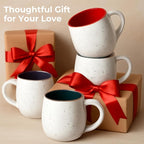 LIFVER 20 Ounces Coffee Mugs Set of 4, Large Ceramic Coffee Mugs with Handles for Coffee Tea Hot Cocoa, Espresso Cups Gifts for him her, Jumbo Soup Mugs Set of 4