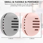 Fauxomor Makeup Sponge Holder,4PCS Double-sided Breathable Silicone Beauty Make Up Blender Case for Travel,Shatterproof Makeup Sponge Travel Case for All Sponges Easy Carry,Grey+Khaki+Pink+Pink