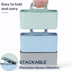 Multiuse Caddy Organizer with Handle, Portable Divided Plastic Tote Bin - Art Craft, Stationary Pen Marker Crayons, Makeup Hair Supplies Storage - Bathroom, Classroom, Dorm, Office, Desk Holder - Mint