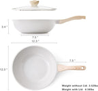 Kordisen Ceramic Wok Pan, 12 Inch Nonstick Wok with Lid, Healthy Non Toxic Woks & Stir-fry Pans for Cooking, Induction Cookware, PFOA & PFAS Free (Grey)