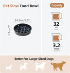 Havniva Ceramic 3.2 Cup Dog Bowl Slow Feeder, 9.5 inch Slow Pet Food Dish for Large Dog, Stop Bloat, Preventing Choking(Single Bowl, Starry Sky)