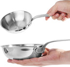 IMEEA 4.7-Inch Mini Egg Pan Omelet Pan SUS304 Stainless Steel Mini Sauce Pan Frying Pan with Spout
