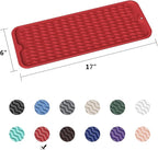 ZLR Silicone Sponge Holder & Sink Caddy Tray (6" x 17") - Narrow Dish Drying Mat for Kitchen Counter - Waterproof Soap Dispenser Organizer, Non-Slip Bathroom Vanity Tray (Lava Red)