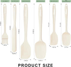NileHome Silicone Spatula Set, 6 Pieces Food Grade Kitchen Utensils with Silicone Brush Heat Resistant Dishwasher Safe BPA-Free Rubber Spatula for Scraping, Baking, Cooking, Mixing-Ivory