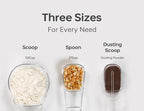 Felli Flip Tite Food Storage Container with Scoop & Lid 5" LARGE Airtight Ring Top, Acrylic Canister for Sugar Flour Baking Powder Rice Pasta, Kitchen Organizer Christmas Gift Set (10pk, Variety)
