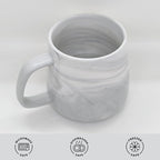 Ceramic Coffee Mug Set of 2, Gray and Pink Marble Pattern Procelain Couple Mugs, Stoneware Matching Cups, Dishwasher Safe, Microwave Safe, 13 oz