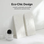 2PCS Diatomite Marble Stone Drying Mat for Kitchen Counter, Water Absorbing Soap Tray Stone Faucet Mat for Bathroom, Quick Dry Splash Guard Sink Protector, Vanity Dish Dispenser Sponge Holder, 8"x3.8"