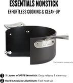 All-Clad Essentials Hard Anodized Nonstick Cookware Set 10 Piece Oven Safe 350F Pots and Pans Black