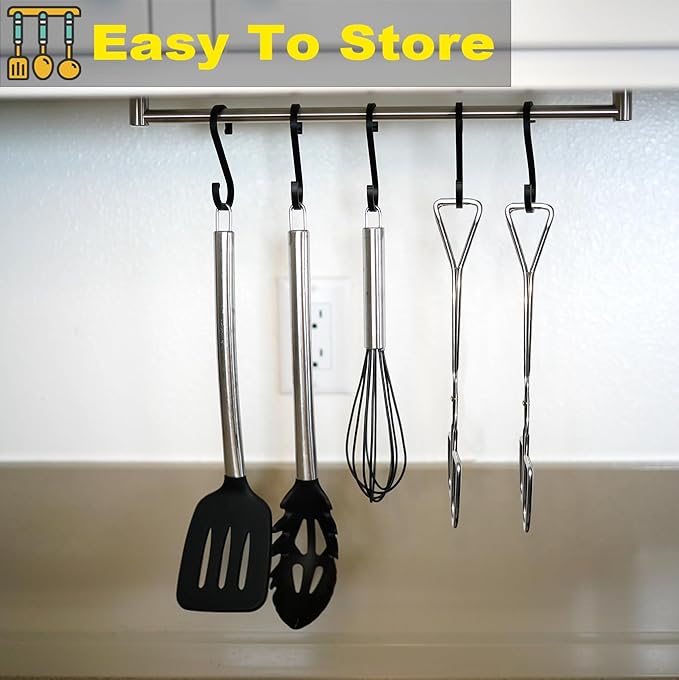 11" Heavy Duty Stainless Steel Kitchen Scissor Tongs with Comfortable Ergonomic Grip, Heat Resistant tongs for Cooking & BBQ