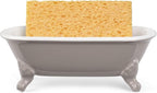 6.5" Ceramic Mini Decorative Clawfoot Bathtub Bar Soap Dish, Kitchen Sponge Holder and Shower Tray for Bathroom, 1 Pack(Taupe)