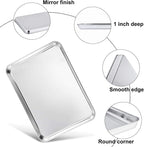 TeamFar Toaster Oven Pan, Stainless Steel Toaster Oven Tray Quarter Sheet Pan, 12.4’’x 9.7’’x1’’, Non Toxic & Healthy, Rust Free & Mirror Finish, Easy Clean & Dishwasher Safe