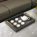 40cm x30cm Serving Trays with Handles, Grey Decorative Serving Tray, Ottoman Trays, Living Room, Bathroom, and Outdoors Decorative Trays (Charcoal)