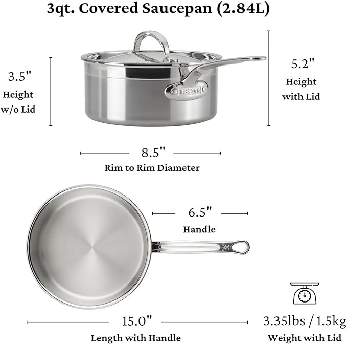 Hestan - ProBond Collection - Professional Clad Stainless Steel 10-Piece Ultimate Cookware Set, Induction Cooktop Compatible