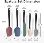 Coukre Silicone Spatula Set of 5,High Temperature Resistant, Food Grade Silicone, Dishwasher Safe, for Baking, Cooking (Colorful A Black)