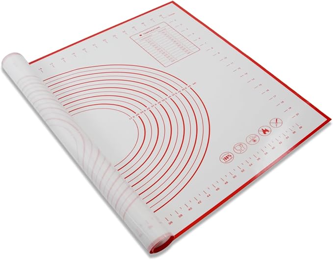 Dough Mat Pastry Silicone Baking Mats 32x24" Red for Rolling Dough Kneading Sheet Sourdough Bread Baking Supplies 0.45mmT