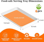 SpaceTrove 6-Pack Serving Tray Set, Reusable Plastic Serving Platter for Party Supplies, Entertaining, Grilling Accessories, Stackable Kitchen Snack Box Container for Dessert, Fruit, Cookie, (White)