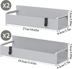4 Pack Magnetic Spice Rack Organizer for Refrigerator and Oven, Light Gray Fridge Organizers and Storage for Kitchen