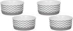 Bone Dry Ceramic Pet Collection Chevron, Small Set, 4.25x2, Gray, 2 Piece (Pack of 2)