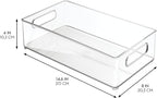 iDesign Stackable Fridge Bin - Kitchen Storage Bin for Pantry, Cabinets, or Fridge, Set of 6, Clear