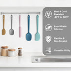 Redfly Silicone Spatula Set, 5 Piece Food Grade Silicone Cooking Utensils Set, Rubber Spatula Heat Resistant Nonstick for Baking, Cooking, Kitchen Utensils Dishwasher Safe Multicolor