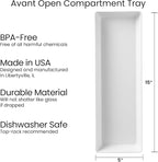 US Acrylic Avant White Plastic Serving Trays (Set of 4) 15” x 5” | Narrow Reusable Rectangular Party Platters | Serve Appetizers, Fruit, Veggies, & Desserts | BPA-Free & Made in USA