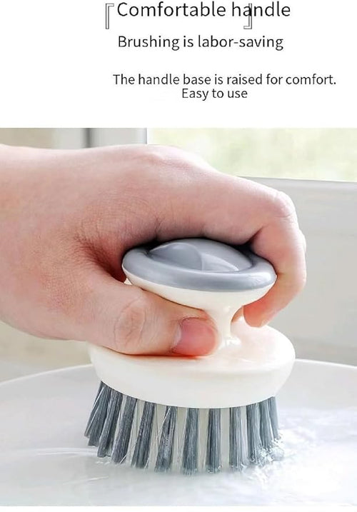 2Pcs Stainless Steel Wool Scrubber with Handle and 1 Pcs Dish Brush,Heavy Duty Pot Scrubbers Dish Scrubber Cleaning Brush Wash for Kitchen Pots, Grills, Pans, Sink (1+2)