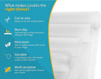 Refrigerator Liners for Shelves (12 Pack) by Linda’s Essentials - Non-Adhesive Shelf or Drawer Liner, BPA-Free Fridge Mats for Kitchen & Cabinets, Easy to Clean, Ideal Household Essentials (Clear)