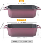Bread Pan Cast Iron Loaf Pan with Lid Bread Loaf Pan 8.5x4.5 Inch Loaf Pan Enameled Cast Iron Sourdough Loaf Pan, Magenta