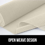 GORILLA GRIP powerGRIP Drawer Shelf and Cabinet Liner, Thick Strong Hold, Non-Adhesive Liners Protect Kitchen Cabinets and Cupboard, Bathroom Drawers, Easy Install, Breathable Mat, 12" x10' Cream