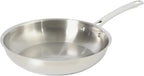 Sur La Table Kitchen Essentials Chef's Deck 11-Inch Large Stainless Steel Frying Pan – Induction Ready Skillet with Tri-Ply Base, Polished Finish & Hollow Stay-Cool Handle