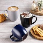 GBhome 16oz Coffee Mugs Set of 6, Large Ceramic Coffee Mugs for Man, Woman, Dad, Mom, Modern Coffee Mugs Set with handle for Tea/Latte/Cappuccino/Milk/Cocoa. Dishwasher&Microwave Safe,Multi-Color